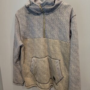 Gray and Tan Zip-Up Hoodie